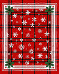 Red Snowflake Plaid Patterned Design Rug