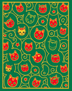Whimsical Cat Face Pattern Rug