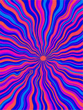 Vibrant Psychedelic Sunburst Swirl Rug