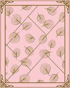 Delicate Leaf Pattern Pink Background Rug