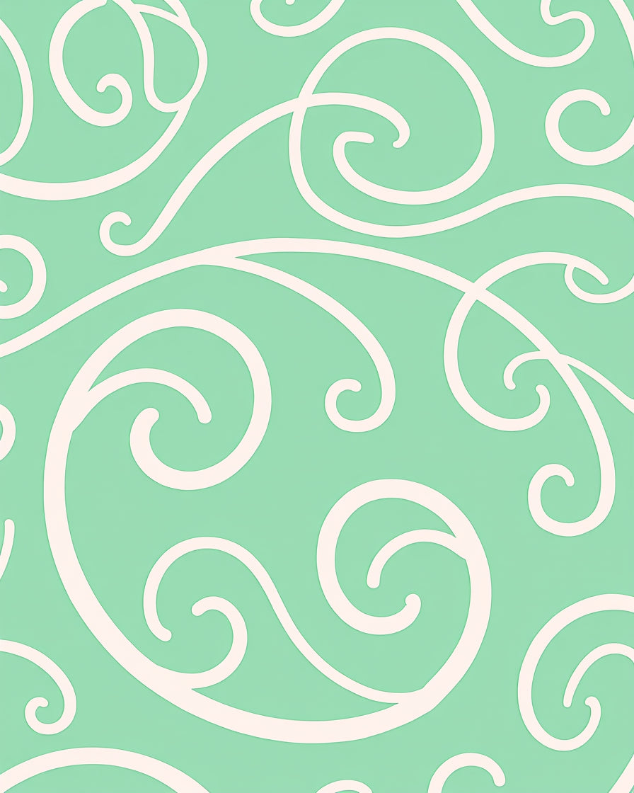 Delicate Swirl Pattern Aqua Rug