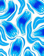 Fluid Blue Brush Stroke Pattern Rug
