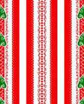 Red Green White Striped Ornate Pattern Rug