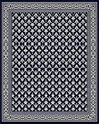Dark White Geometric Leaf Pattern Rug