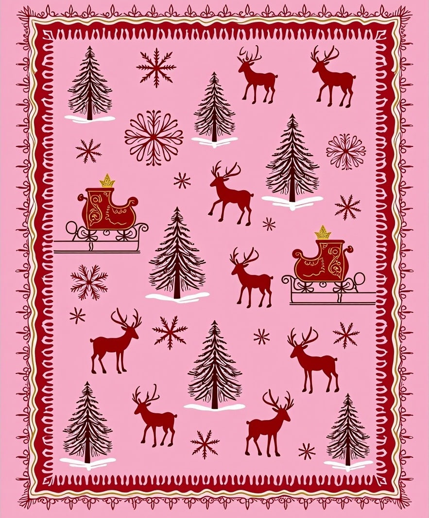 Whimsical Woodland Winter Scene Rug