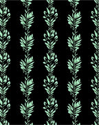 Light Green Botanical Vertical Stripe Rug