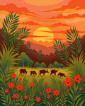 Sunrise Cattle In Lush Green Field Rug