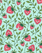 Whimsical Strawberry Leaf Pattern Rug