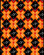 Bold Geometric Orange Black Red Pattern Rug