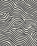 Black White Dynamic Wavy Pattern Rug