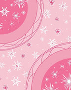 Pink Floral Starburst Abstract Design Rug