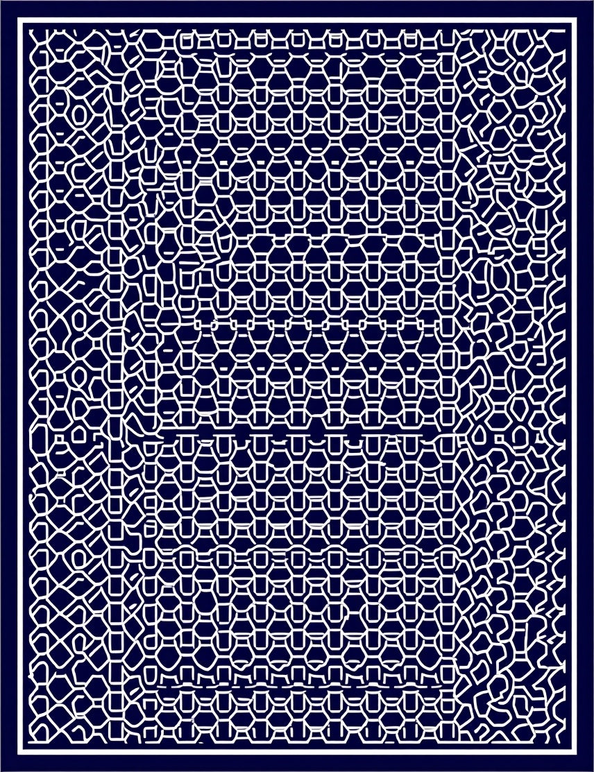 White Geometric Hexagonal Grid Design Rug