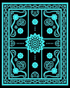Geometric Floral Symmetry Design Rug