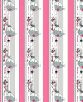 Whimsical Pink Floral Balloon Stripes Rug