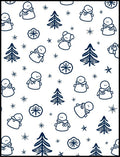 Navy Snowman Snowflake Pine Forest Rug