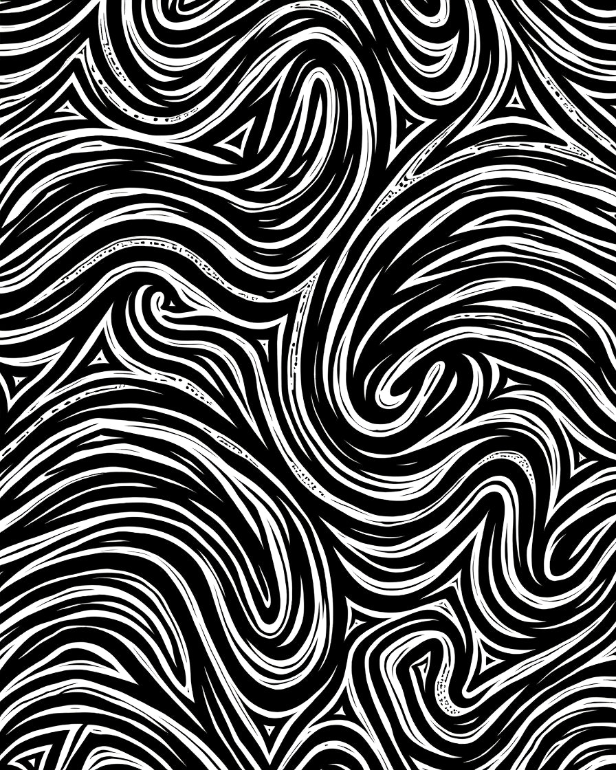 Abstract Swirling Mono Line Art Rug