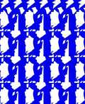 Bold Blue Abstract Geometric Pattern Rug