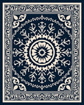 Ornate Floral Medallion Bordered Design Rug