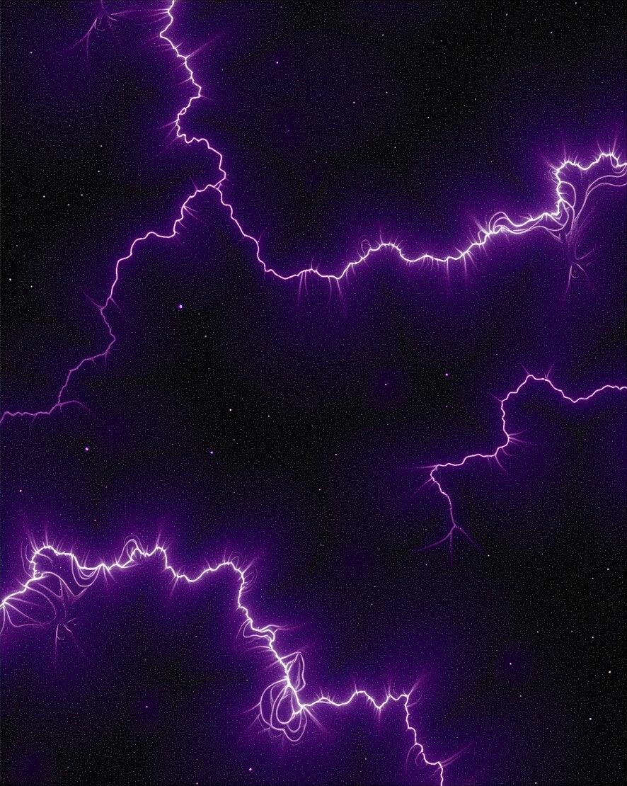 Electric Purple Lightning Pattern Rug