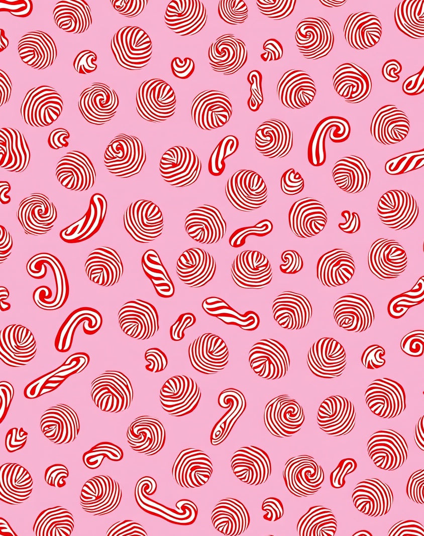 Silly Red White Swirl Candy Rug