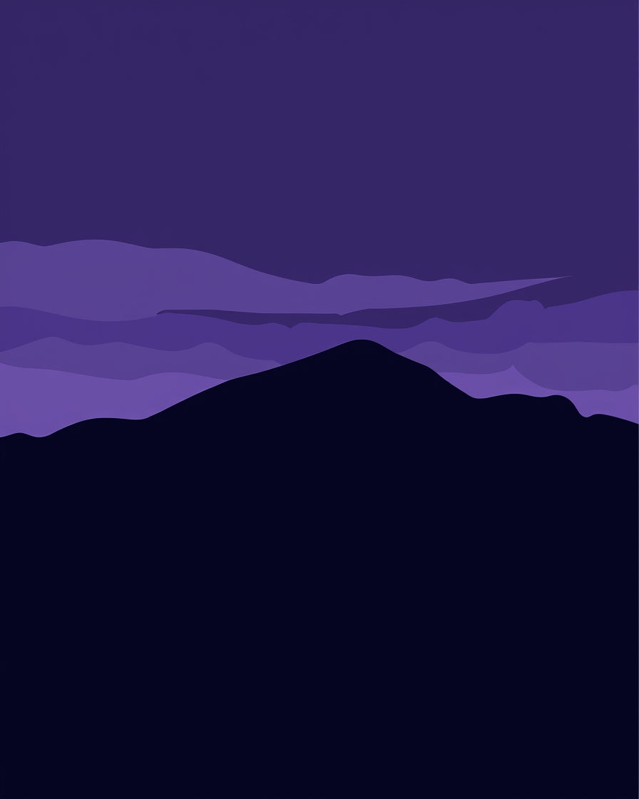 Dark Purple Mountain Landscape Pattern Rug