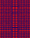 Red and Blue Abstract Pixel Pattern Rug