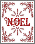 Rustic Red Noel Pine Branch Frame Rug