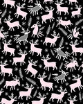 Pastel Deer Black Forest Snowflakes Rug