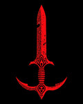 Crimson Textured Sword Armor Design Rug