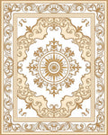 Ornate Golden Sun Floral Medallion Rug