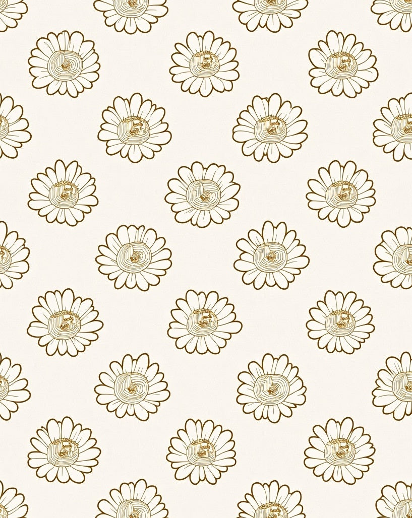 Floral Dahlia Outline Pattern Rug
