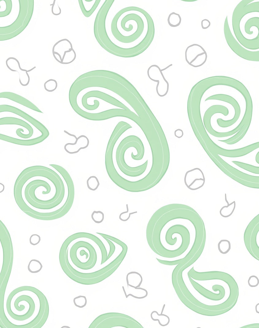 Soft Green Abstract Swirl Pattern Rug