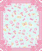 Sweet Pink Bow Heart Pattern Rug