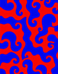 Abstract Red Blue Swirl Pattern Rug