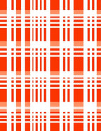 Bright Orange White Plaid Pattern Rug