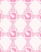 Pink White Abstract Geometric Pattern Rug