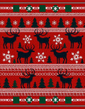 Christmas Reindeer Snowflakes Trees Pattern Rug