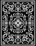 Classic White Floral Scrollwork Pattern Rug