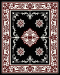 Rich Traditional Floral Scrollwork Design Rug