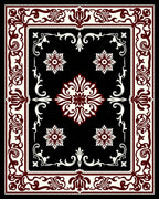 Rich Traditional Floral Scrollwork Design Rug