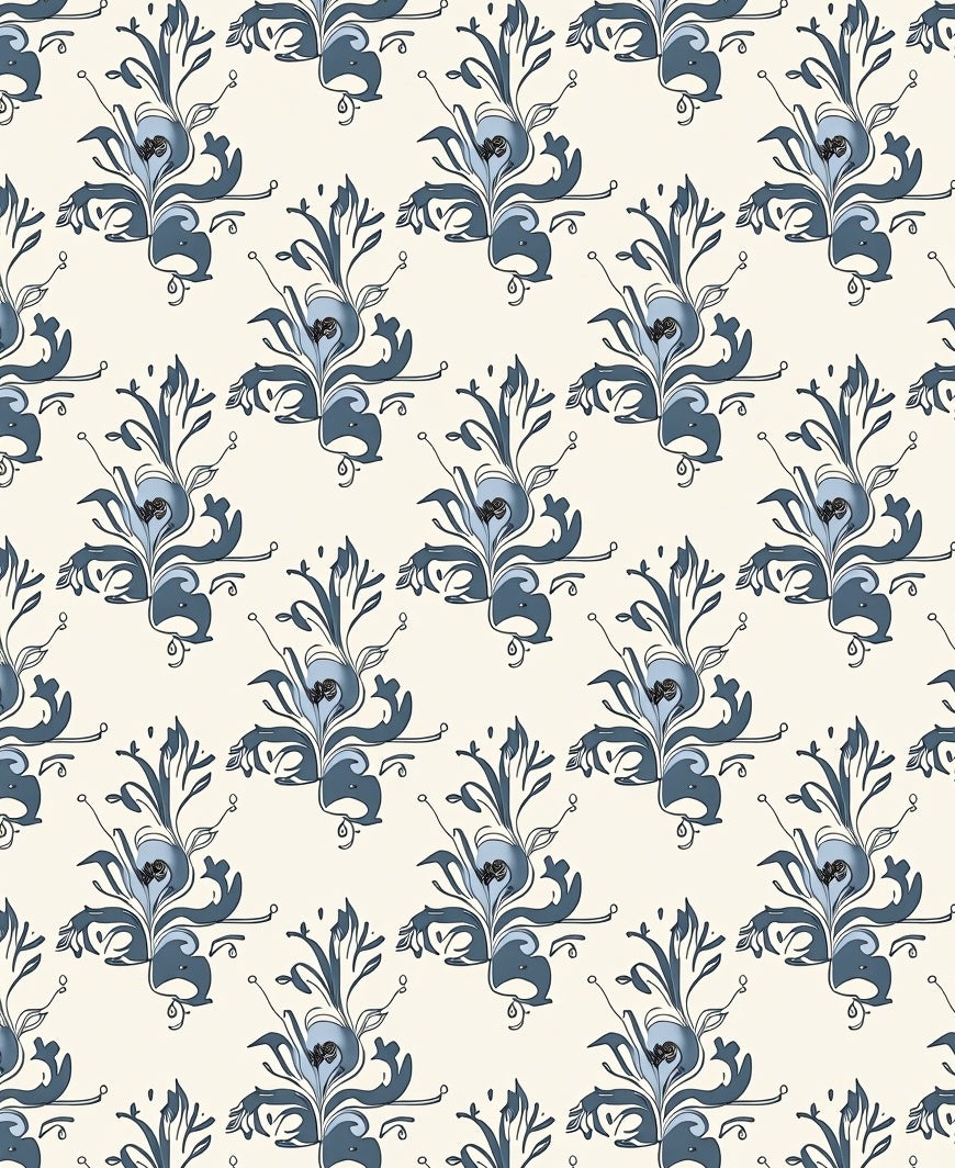Classic Flourish Floral Pattern Design Rug