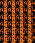 Orange Black Abstract Figures Pattern Rug