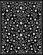 Elegant White Floral Branch Pattern Rug