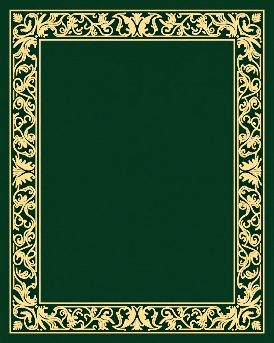 Ornate Floral Scrollwork Border Design Rug