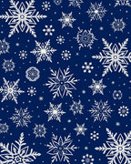 White Snowflakes On Dark Blue Design Rug