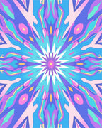 Psychedelic Starburst Abstract Pattern Rug