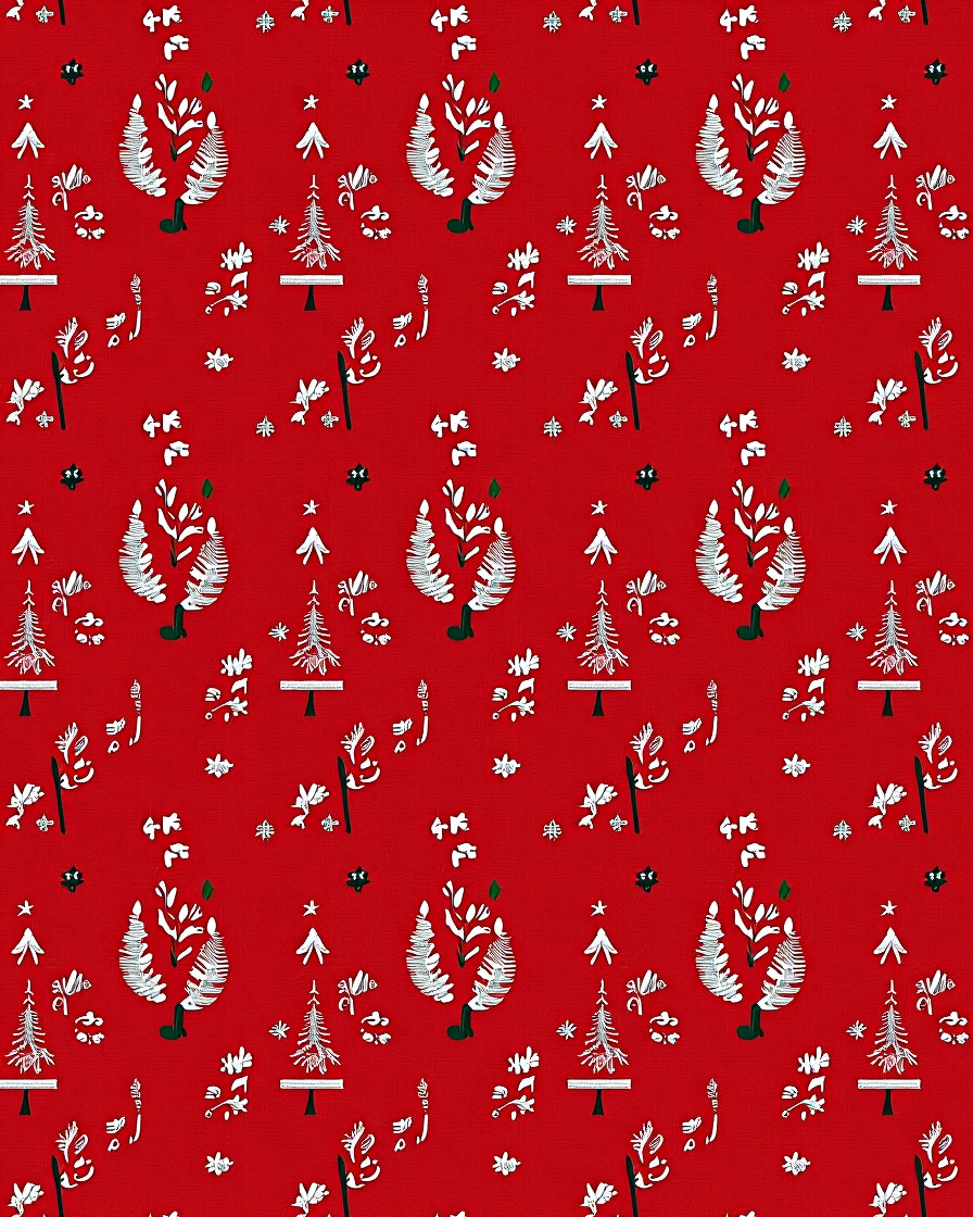 Festive Winter Tree Pattern Design Rug