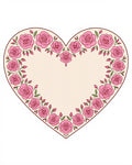 Pink Rose Heart Border Design Rug