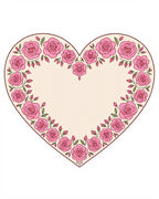Pink Rose Heart Border Design Rug