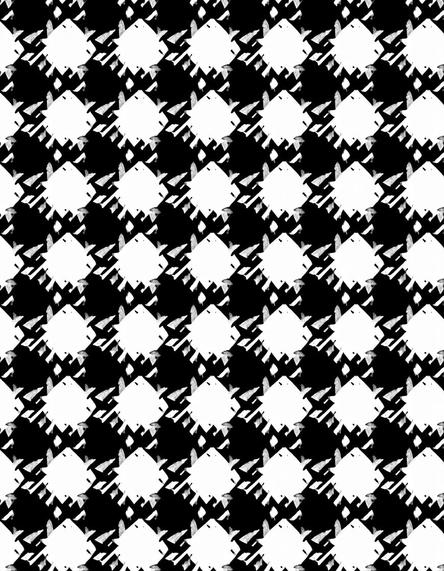 Bold Black White Houndstooth Pattern Rug